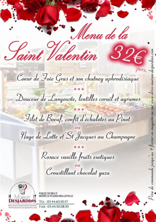 Menu St Valentin 2025